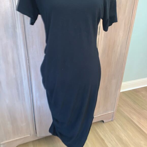 NWT Anthropologie Sundry Side Shirred Jersey Midi Dress black basic midi dress L - Picture 11 of 15